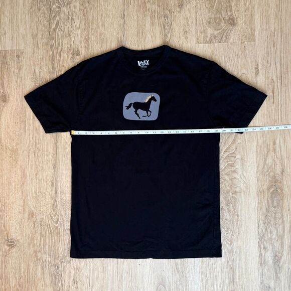 Lazy One Horse Graphic T-Shirt Black XS Funny Animal Tee Cotton - Picture 4 of 5